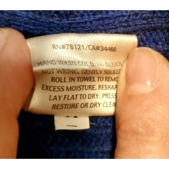 Eileen Fisher Blue Pullover knit Sweater 50% Yak/50% Wool Size Large - Picture 6 of 6